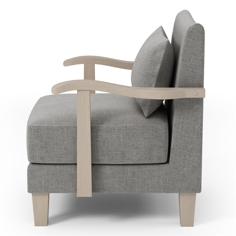 Furniture of America Ciela Faux Leather Cushioned Accent Chair in Gray