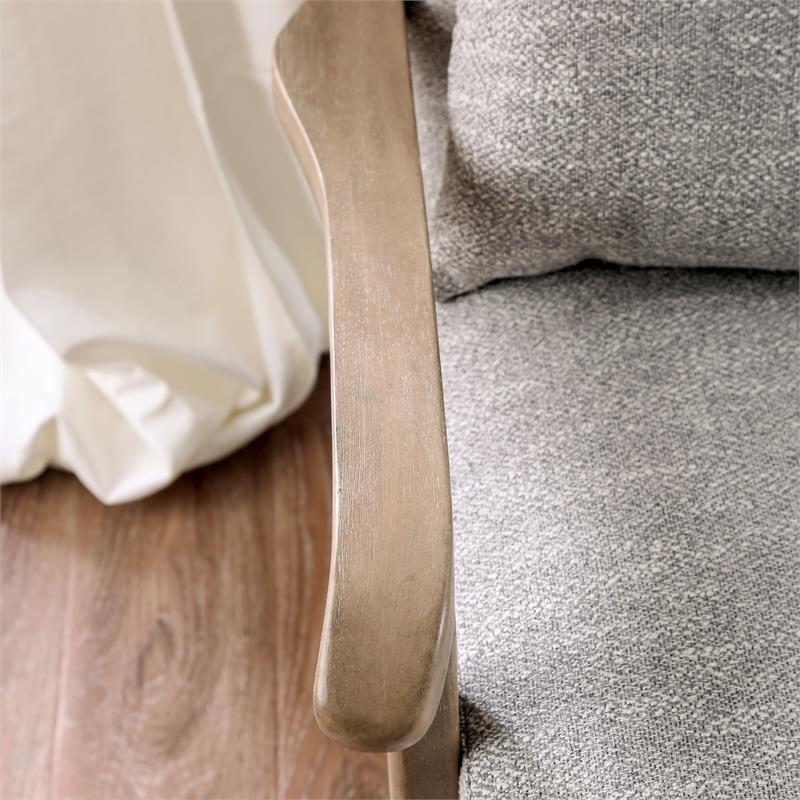 Furniture of America Ciela Faux Leather Cushioned Accent Chair in Gray