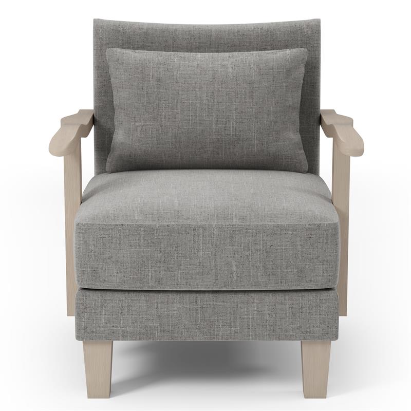 Furniture of America Ciela Faux Leather Cushioned Accent Chair in Gray