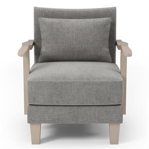 Furniture of America Ciela Faux Leather Cushioned Accent Chair in Gray