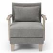 Furniture of America Ciela Faux Leather Cushioned Accent Chair in Gray