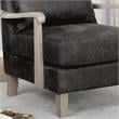 Furniture of America Ciela Faux Leather Cushioned Accent Chair in Dark Gray