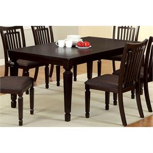 furniture of america audet transitional wood rectangle dining table in espresso