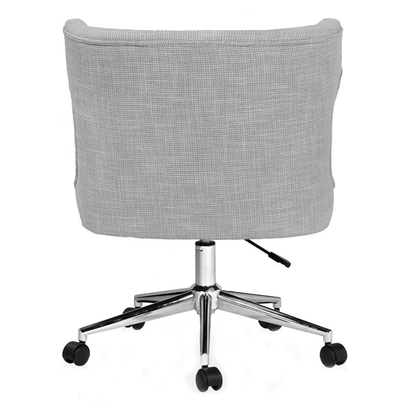 Furniture of America Nillicent Fabric Wing Back Office Chair in Light Gray
