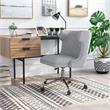 Furniture of America Nillicent Fabric Wing Back Office Chair in Light Gray