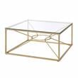 Furniture of America Cevelle Contemporary Glass Top Coffee Table in Gold
