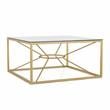 Furniture of America Cevelle Contemporary Glass Top Coffee Table in Gold