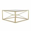 Furniture of America Cevelle Contemporary Glass Top Coffee Table in Gold