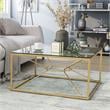 Furniture of America Cevelle Contemporary Glass Top Coffee Table in Gold