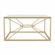 Furniture of America Cevelle Contemporary Glass Top Coffee Table in Gold