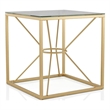 Furniture of America Cevelle Contemporary Glass Top End Table in Gold
