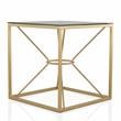 Furniture of America Cevelle Contemporary Glass Top End Table in Gold