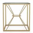Furniture of America Cevelle Contemporary Glass Top End Table in Gold