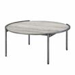 Furniture of America Mordicai Metal Round Coffee Table in Light Gray