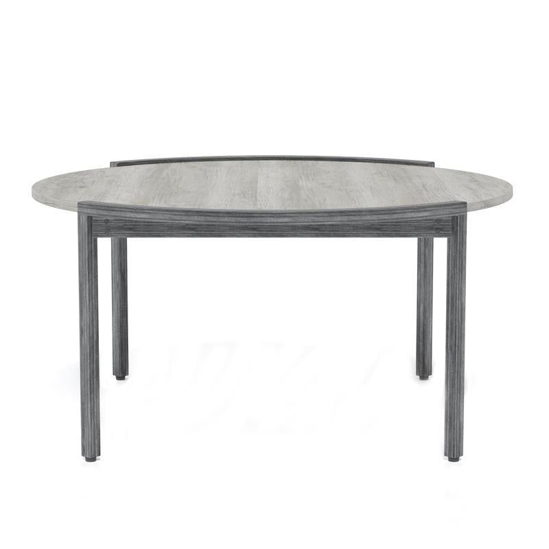 Furniture of America Mordicai Metal Round Coffee Table in Light Gray