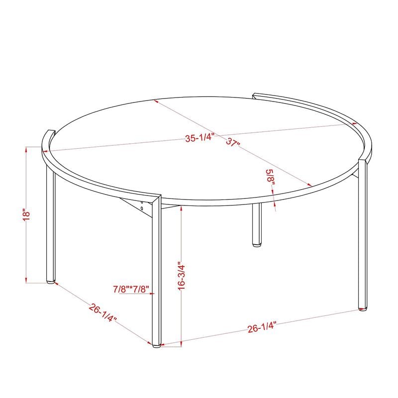 Furniture of America Mordicai Metal Round Coffee Table in Light Gray