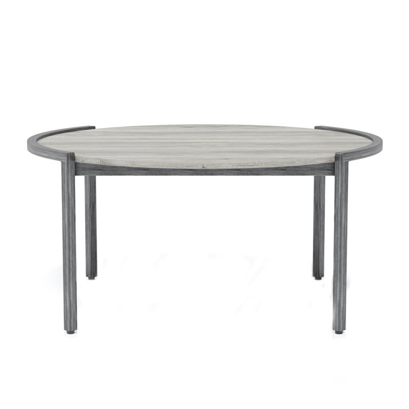Furniture of America Mordicai Metal Round Coffee Table in Light Gray