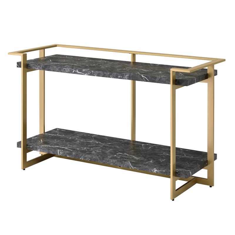 Furniture of America Meliman Contemporary Metal 1-Shelf Console Table in Gold