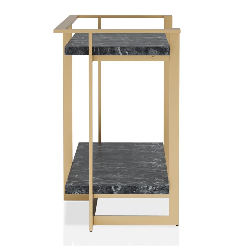 Furniture of America Meliman Contemporary Metal 1-Shelf Console Table in Gold
