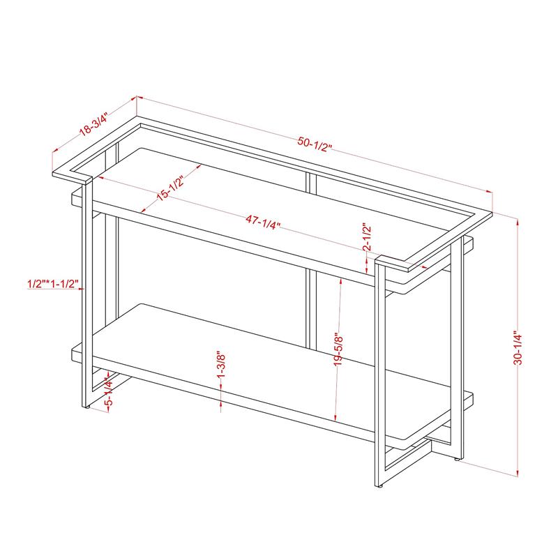 Furniture of America Meliman Contemporary Metal 1-Shelf Console Table in Gold