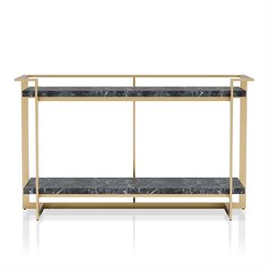 Furniture of America Meliman Contemporary Metal 1-Shelf Console Table in Gold