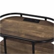 Furniture of America Preton Rustic Metal Side Table with USB in Matte Black