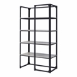 Furniture of America Gorvac Industrial Metal 4-Shelf Bookcase in Black and Gray