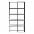 Furniture of America Gorvac Industrial Metal 4-Shelf Bookcase in Black and Gray