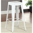 Furniture of America Ridlon Metal 30-Inch Bar Stool in White (Set of 2)