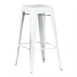Furniture of America Ridlon Metal 30-Inch Bar Stool in White (Set of 2)