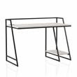 Furniture of America Sanue Metal Writing Desk with USB in Antique White