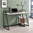 Furniture of America Sanue Metal Writing Desk with USB in Antique White