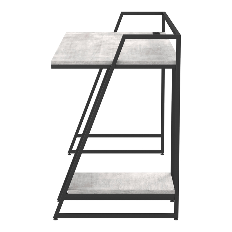 Furniture of America Sanue Metal Writing Desk with USB in Antique White