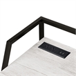Furniture of America Sanue Metal Writing Desk with USB in Antique White