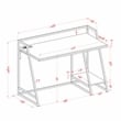 Furniture of America Sanue Metal Writing Desk with USB in Antique White