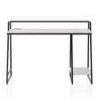 Furniture of America Sanue Metal Writing Desk with USB in Antique White