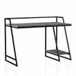 Furniture of America Sanue Metal Writing Desk with USB in Light Gray