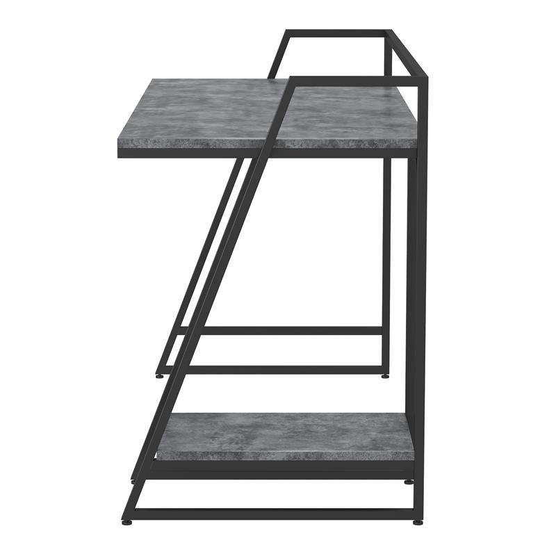 Furniture of America Sanue Metal Writing Desk with USB in Light Gray