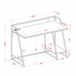 Furniture of America Sanue Metal Writing Desk with USB in Light Gray