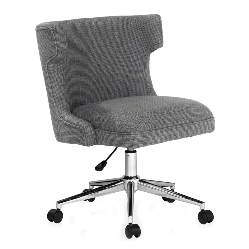 Furniture of America Nillicent Fabric Wing Back Office Chair in Gray