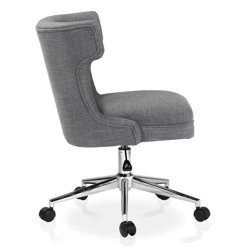 Furniture of America Nillicent Fabric Wing Back Office Chair in Gray