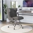 Furniture of America Nillicent Fabric Wing Back Office Chair in Gray