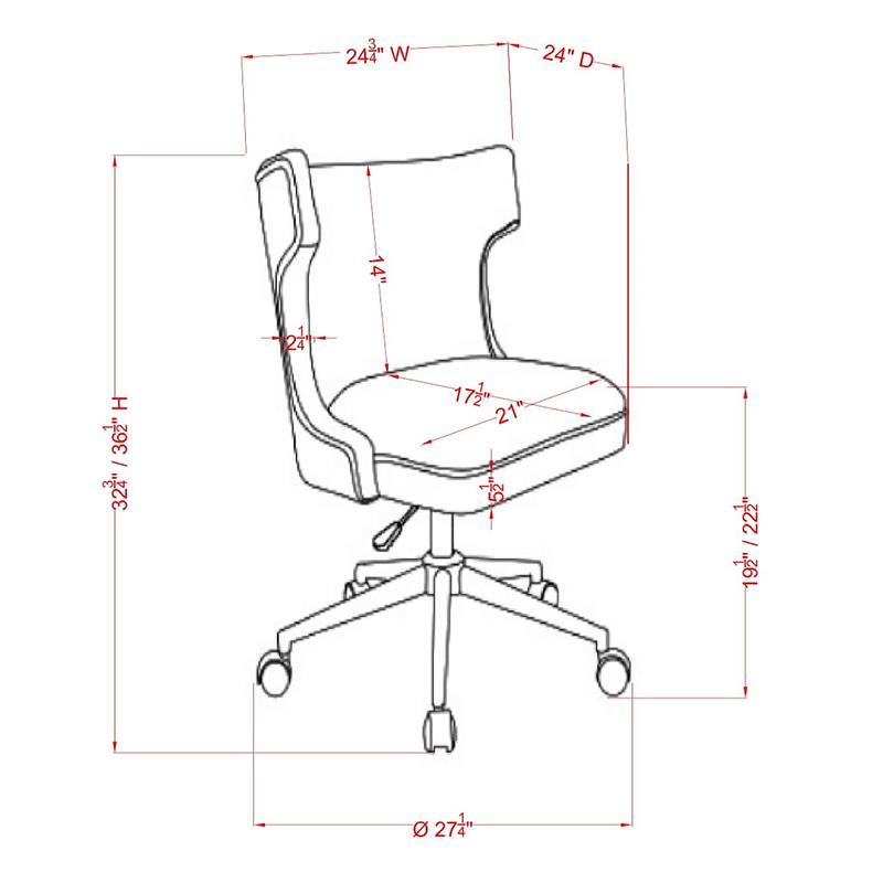 Furniture of America Nillicent Fabric Wing Back Office Chair in Gray