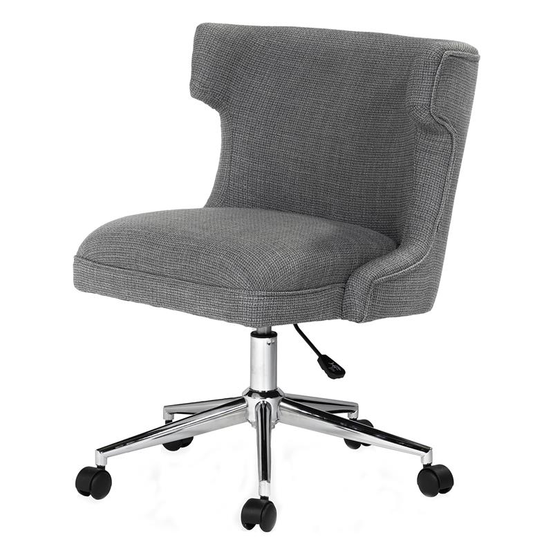 Furniture of America Nillicent Fabric Wing Back Office Chair in Gray