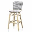 Furniture of America Adino Aluminum Patio Bar Chair in Black (Set of 2)