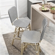 Furniture of America Adino Aluminum Patio Bar Chair in Black (Set of 2)