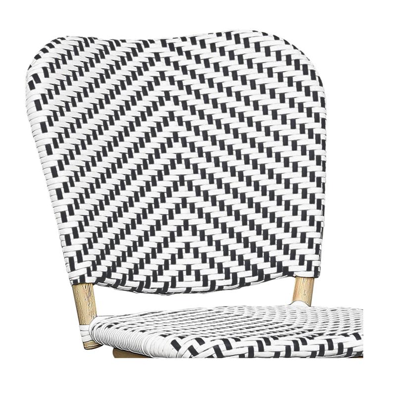 Furniture of America Adino Aluminum Patio Bar Chair in Black (Set of 2)
