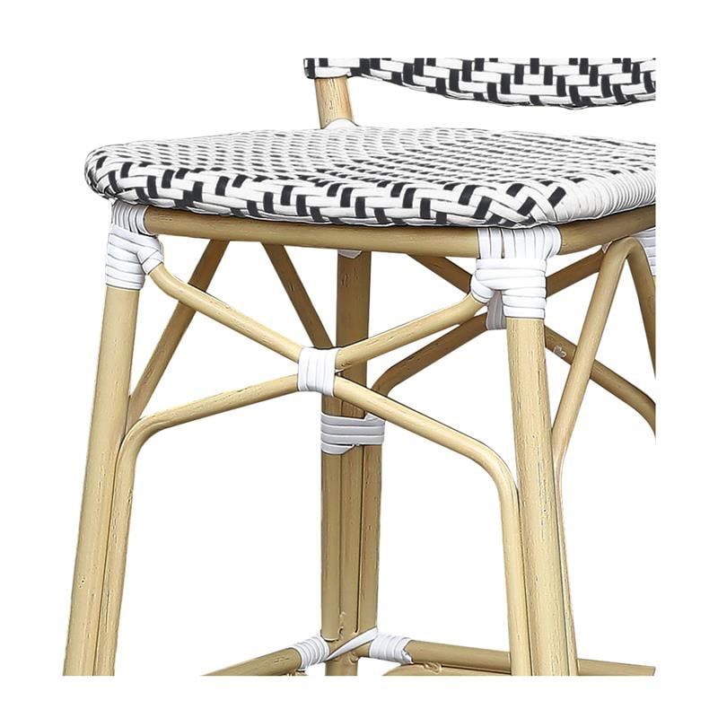 Furniture of America Adino Aluminum Patio Bar Chair in Black (Set of 2)