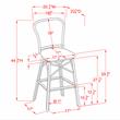 Furniture of America Adino Aluminum Patio Bar Chair in Black (Set of 2)