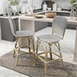 Furniture of America Adino Aluminum Patio Bar Chair in Black (Set of 2)